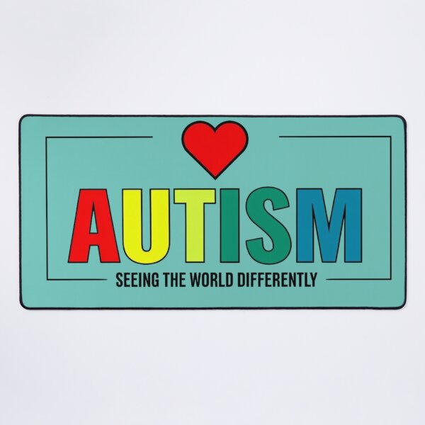 Item preview, Autism awareness sign with heart and colorful letters designed and sold by Rue Market.
