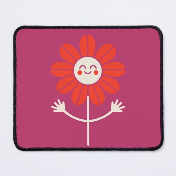 Item preview, Cute smiling red daisy flower character with open arms designed and sold by Rue Market.