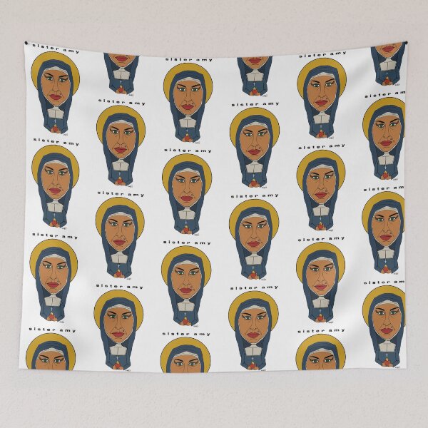 Item preview, Portrait of Amy Winehouse in a nun's habit. Fan art. designed and sold by Eric Sintès.