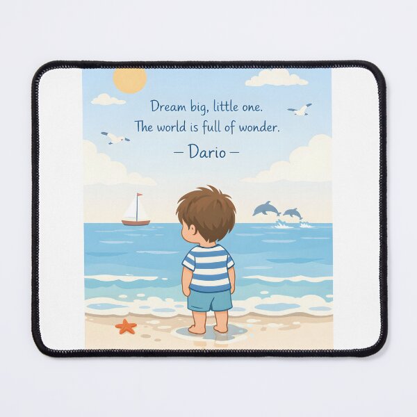 Item preview, Dario Dream Big Little One Personalized Ocean Nursery Quote designed and sold by LoveNurseries.