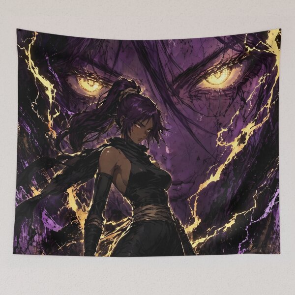 Item preview, Yoruichi Shihōin Glowing Eyes Purple Energy Aesthetic designed and sold by Dyan4.