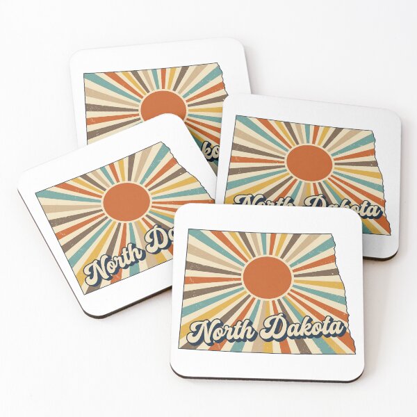 Item preview, North Dakota Retro Sunset State Silhouette – Vintage Distressed Design designed and sold by Paper Drip.