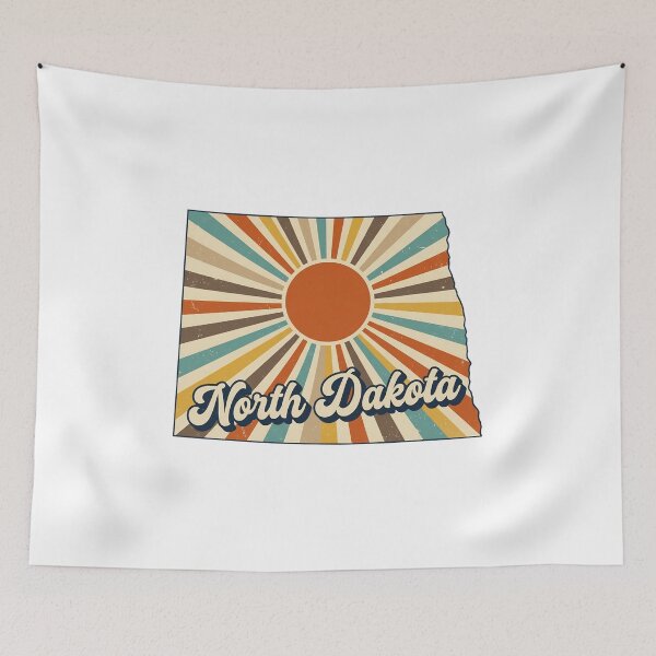 Item preview, North Dakota Retro Sunset State Silhouette – Vintage Distressed Design designed and sold by Paper Drip.