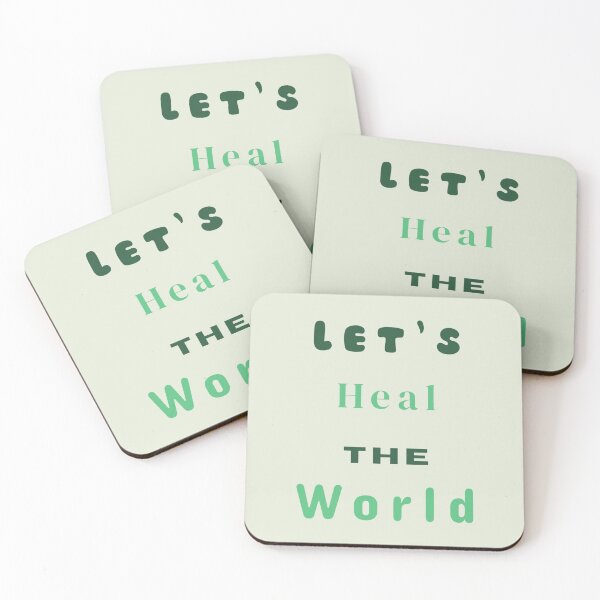 Item preview, Let's Heal The World Stickers Prints Posters Wall Art Magnet Home Coffee Cup Decoration TShirt Stationary Notebook Magnet Hat Kitchen Work School Office Redbubble Shop designed and sold by Saritas Boutique Shop.