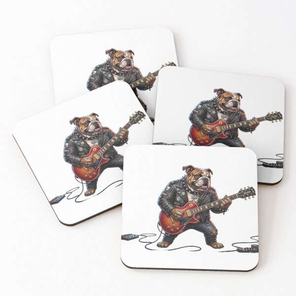 Item preview, Bulldog Rockstars: Heavy Metal British Bulldog Electric Guitarist designed and sold by Wear Sculpt.