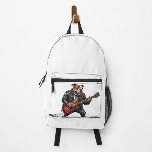 Artikelvorschau, Bulldog Rockstars: Britischer Heavy-Metal-Gitarrist mit Bulldog-Logo entworfen und verkauft von Wear Sculpt.