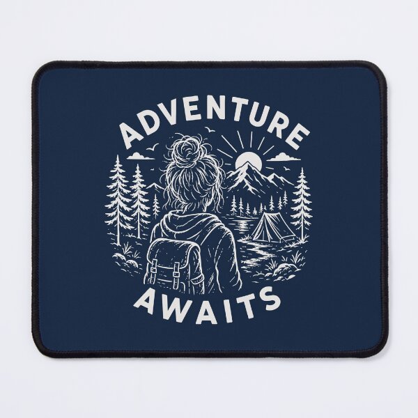 Item preview, Adventure Awaits Vintage Camping Mountain Hiking designed and sold by American Spirit.