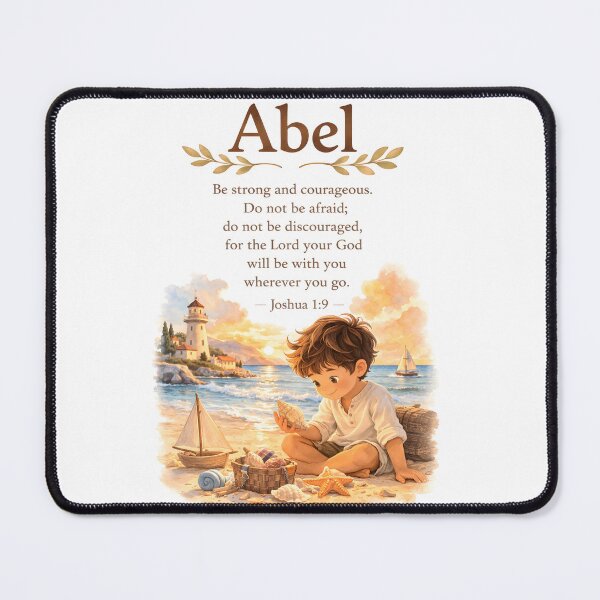 Item preview, Abel Joshua 1:9 Personalized Christian Kids Bible Verse designed and sold by LoveNurseries.