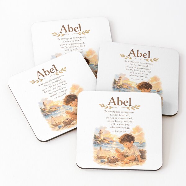 Item preview, Abel Joshua 1:9 Personalized Christian Kids Bible Verse designed and sold by LoveNurseries.