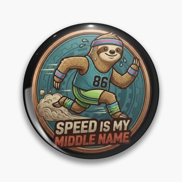 Artikelvorschau, Funny Retro Sloth Sprinter - Speed is my Middle Name - Vintage Athlete entworfen und verkauft von Barkashow.