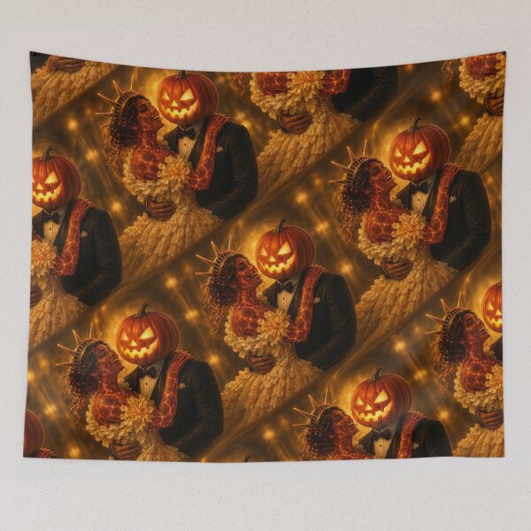 Item preview, Headless Horseman Lady Liberty Dance - Volcanic Halloween Fantasy Art designed and sold by TheHorsemanRidesAgain.