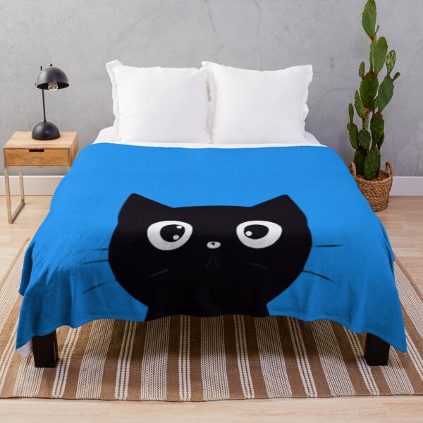 Item preview, Cute black cat illustration with big expressive eyes designed and sold by Rue Market.