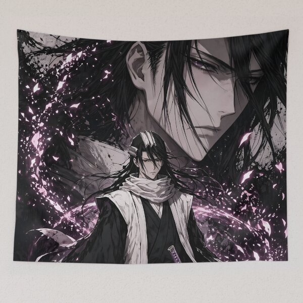 Item preview, Byakuya Kuchiki Elegant Shadow Aura Anime Art – Purple Energy Bleach Captain designed and sold by Dyan4.