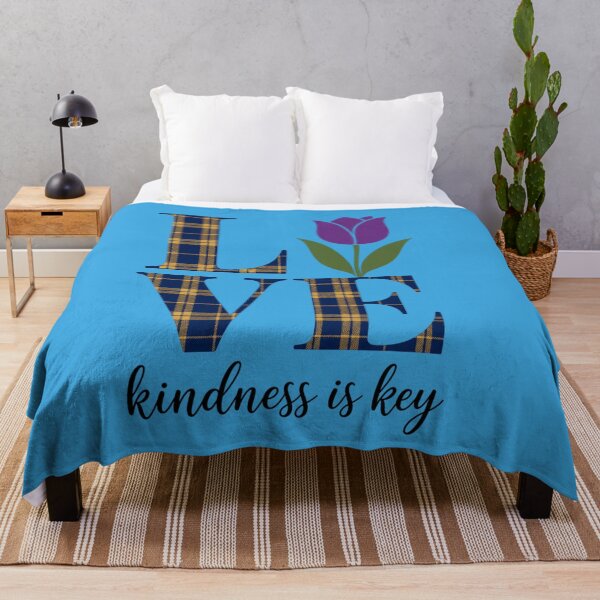 Item preview, Love kindness is key with tulip and plaid letters designed and sold by Rue Market.