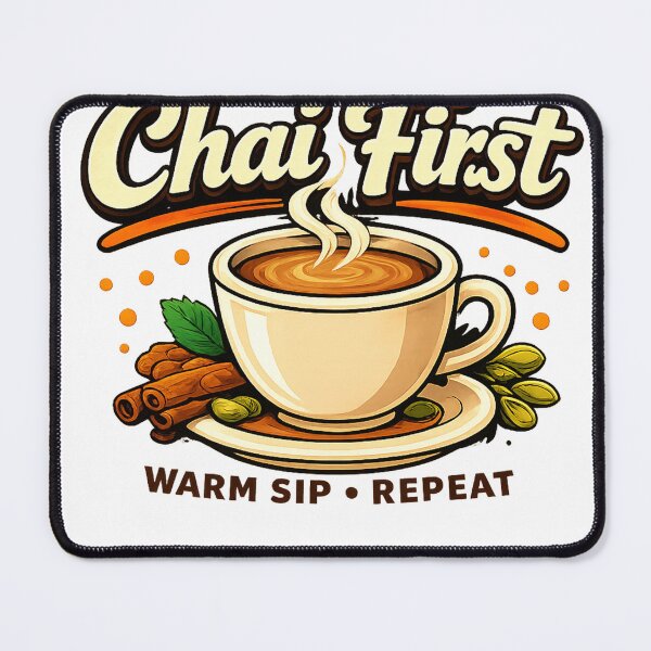 Item preview, Chai First Warm Sip Repeat Funny Tea Lover designed and sold by FEEL GOOD CLUB DESIGNS.