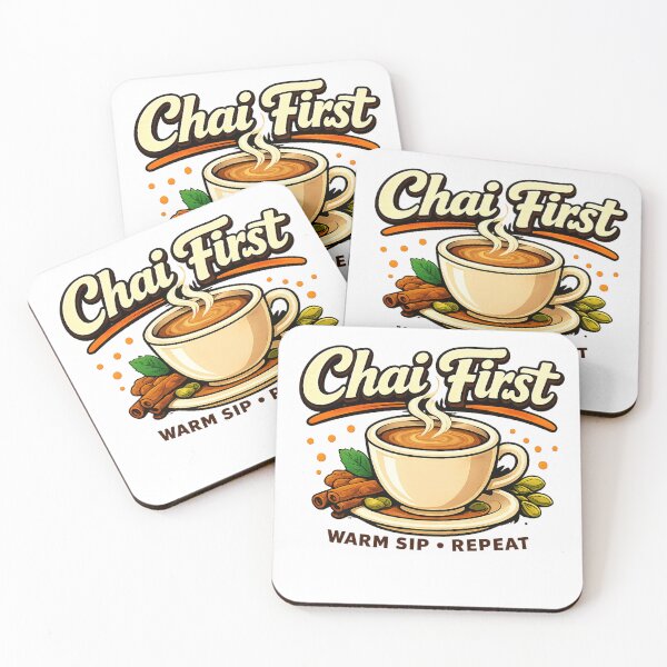 Item preview, Chai First Warm Sip Repeat Funny Tea Lover designed and sold by FEEL GOOD CLUB DESIGNS.