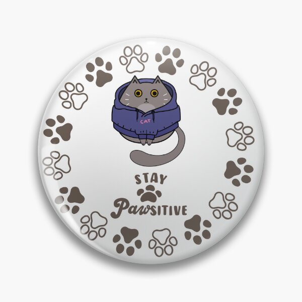 Item preview, Stay Pawsitive Cat in a Hoodie designed and sold by CoolCatsCo.