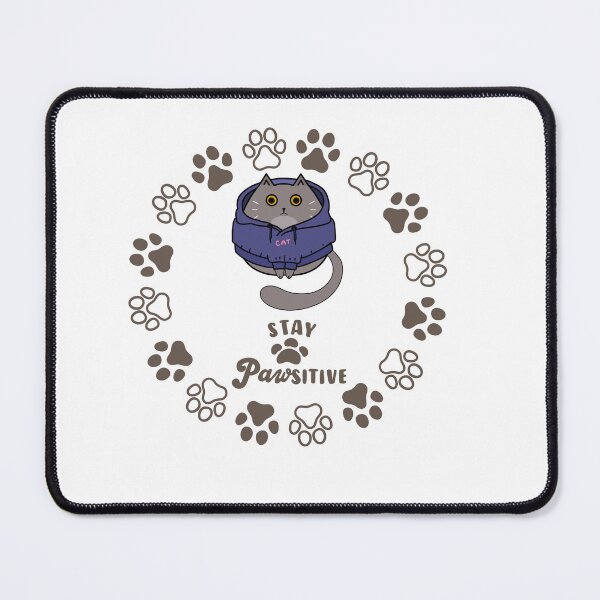 Item preview, Stay Pawsitive Cat in a Hoodie designed and sold by CoolCatsCo.