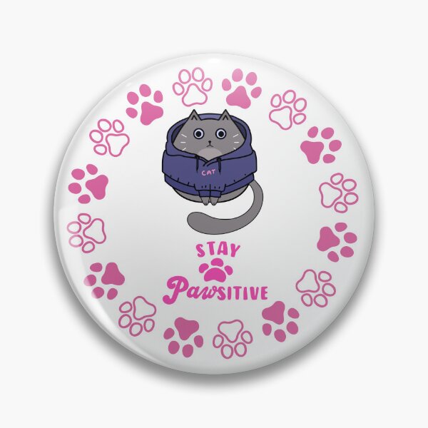 Item preview, Stay Pawsitive Cat in a Hoodie designed and sold by CoolCatsCo.