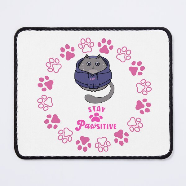 Item preview, Stay Pawsitive Cat in a Hoodie designed and sold by CoolCatsCo.