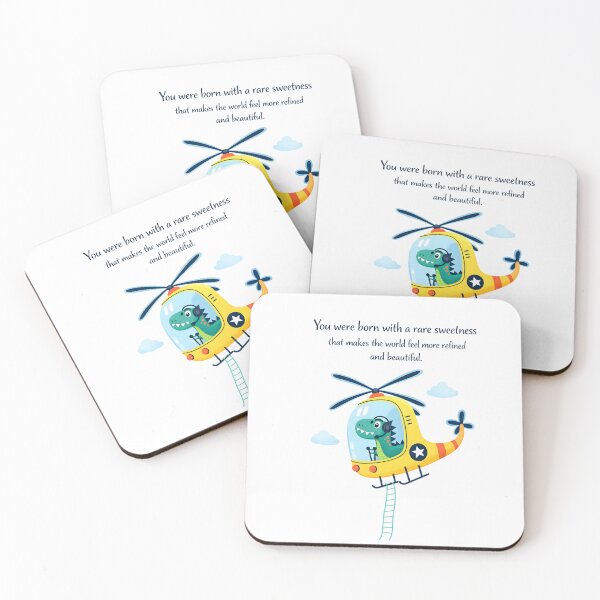 Item preview, You Were Born With a Rare Sweetness Cute Dinosaur Helicopter Kids Quote designed and sold by LoveNurseries.