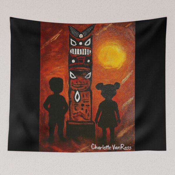 Item preview,  Tribal pole by Charlotte VanRoss  designed and sold by Charlotte VanRoss fine art.