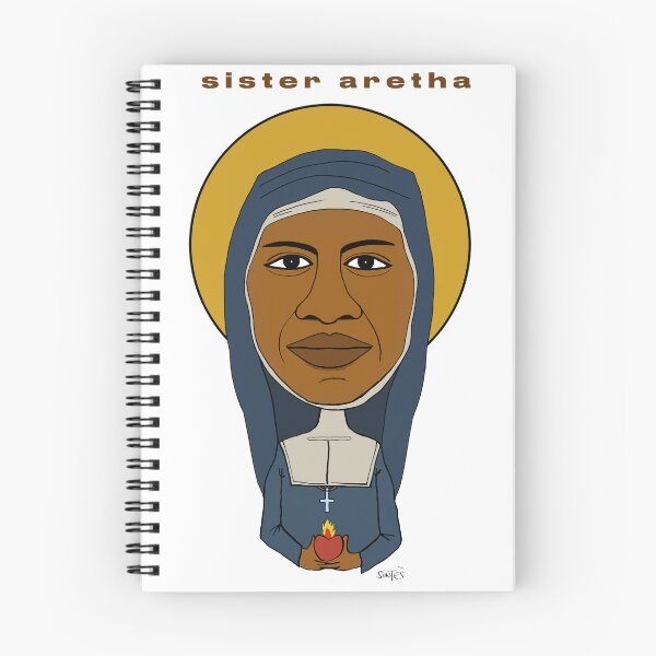 Item preview, A hand-drawn portrait of Aretha in a nun's habit. Fan art. designed and sold by Eric Sintès.