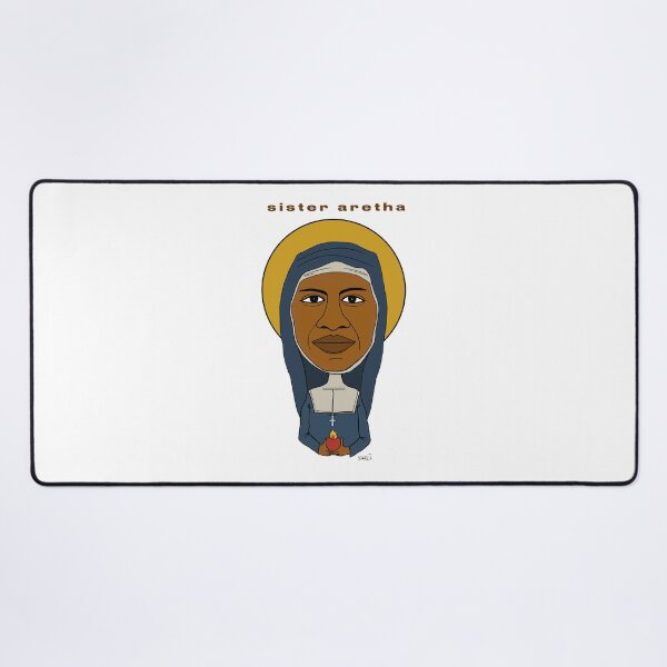 Item preview, A hand-drawn portrait of Aretha in a nun's habit. Fan art. designed and sold by Eric Sintès.