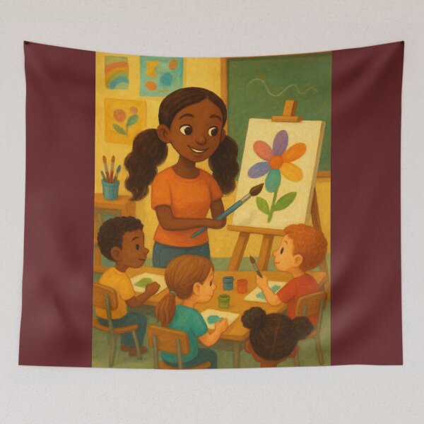 Item preview, A unique teacher with no hands. Teaching her students art by Charlotte VanRoss  designed and sold by Charlotte VanRoss fine art.