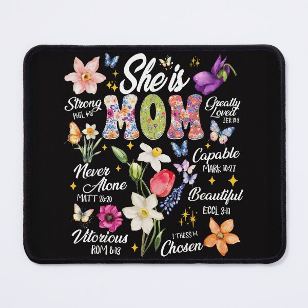 Item preview, She Is Mom Religious Floral Bible Verses Christian Mother Day Scripture Art designed and sold by Capisedo.