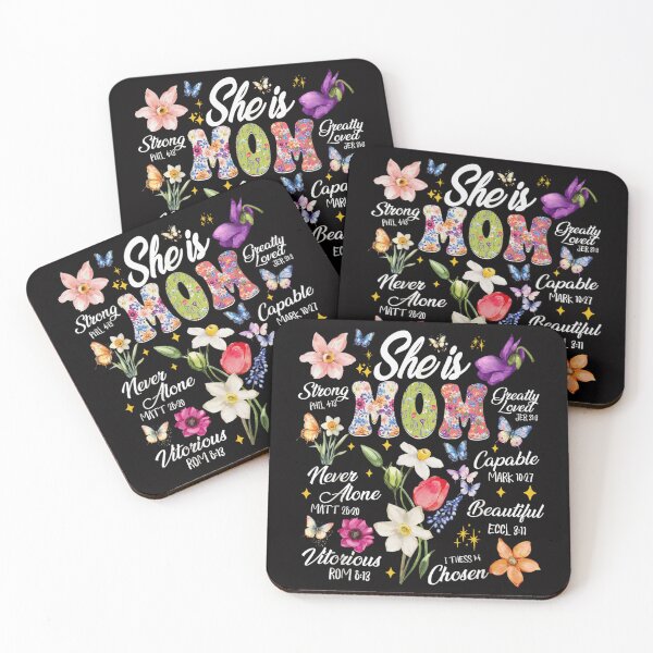 Item preview, She Is Mom Religious Floral Bible Verses Christian Mother Day Scripture Art designed and sold by Capisedo.