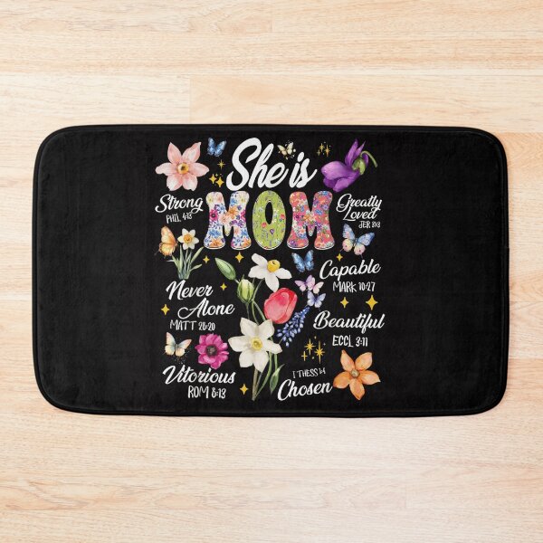 Item preview, She Is Mom Religious Floral Bible Verses Christian Mother Day Scripture Art designed and sold by Capisedo.
