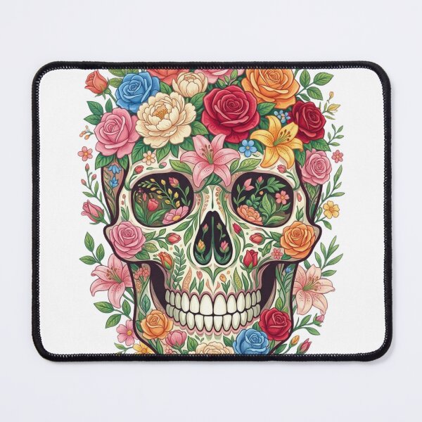 Item preview, TITLE: Floral Skull Bloom – 2D Rose Skull Illustration designed and sold by smailait.