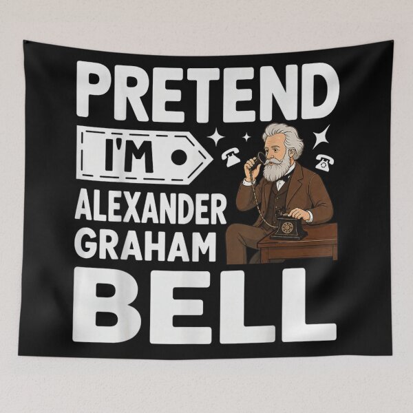 Item preview, Vintage Pretend I Am Alexander Graham Bell Inventor Telephone History Science Art designed and sold by StanaLuis.