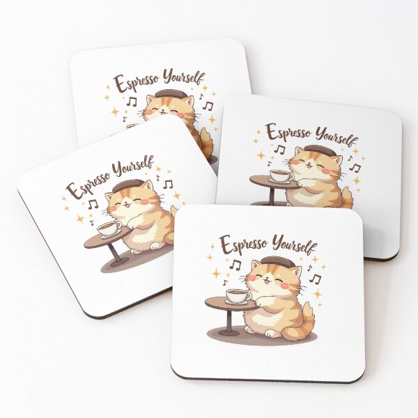 Item preview, Espresso Yourself — Cute Chonky Cat Beret Cafe Funny Coffee Lover Kawaii Gift designed and sold by Amp6599.