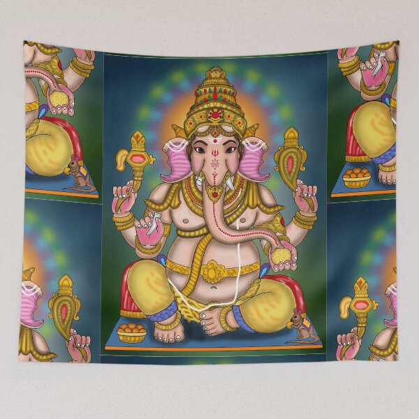 Item preview, Ganesha Divine Artwork – Hindu Elephant God Spiritual Illustration designed and sold by Harshit_Digital_Arts.