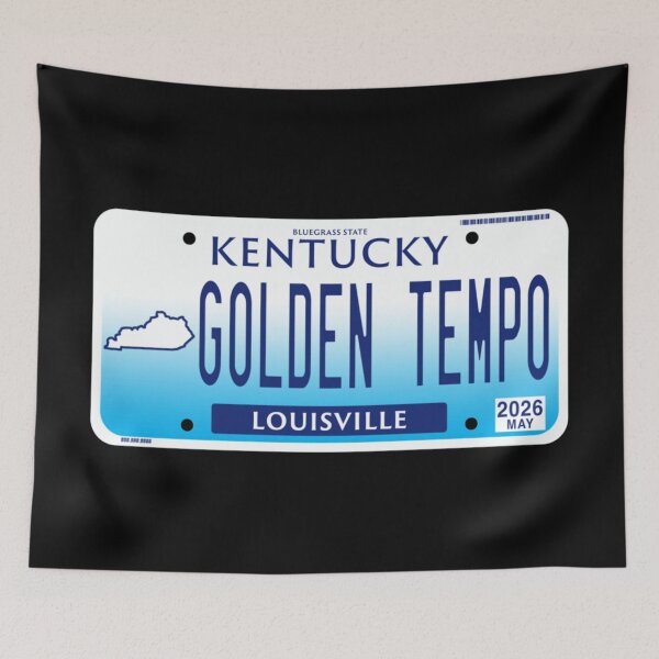 Item preview, Kentucky Golden Tempo Louisville Bluegrass State Pride Vintage Style License Plate designed and sold by StanaLuis.