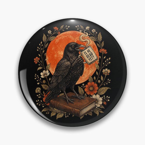 Item preview, Gothic Raven Is He Dead Yet Coffee Mug Moon Floral Dark Academia designed and sold by StanaLuis.