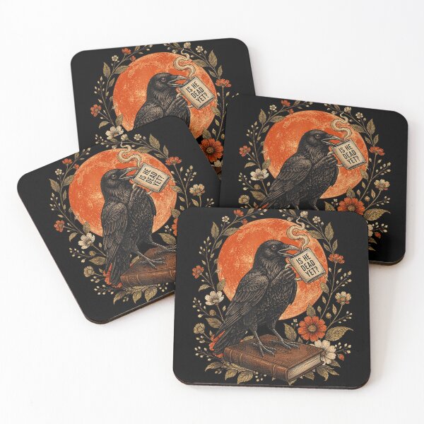 Item preview, Gothic Raven Is He Dead Yet Coffee Mug Moon Floral Dark Academia designed and sold by StanaLuis.