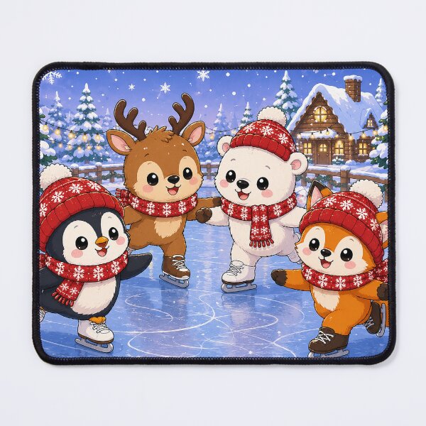 Item preview, Winter Friends Kawaii Christmas Animals Ice Skating designed and sold by GMACgraphicsCo.