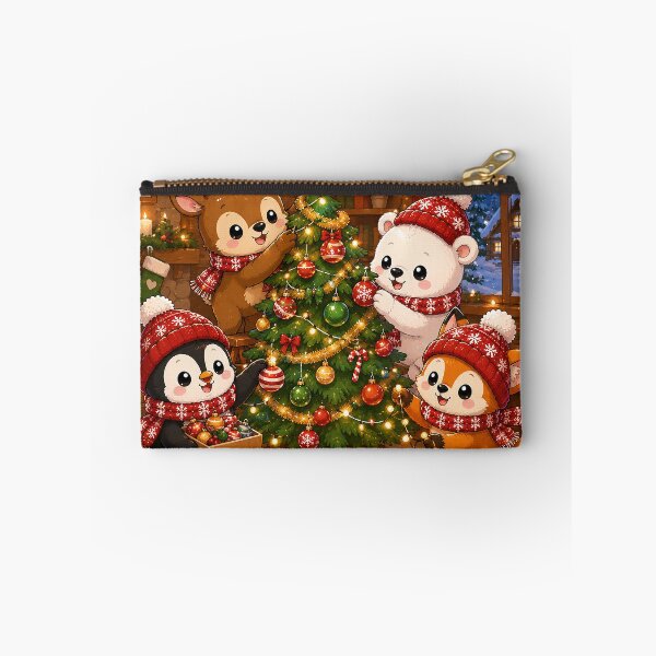 Item preview, Winter Friends Kawaii Christmas Animals Decorating Christmas Tree designed and sold by GMACgraphicsCo.