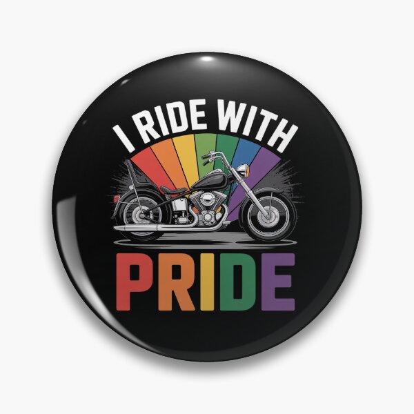 Item preview, I ride with pride gay biker rainbow motorcycle lover queer designed and sold by BlassmausArt.