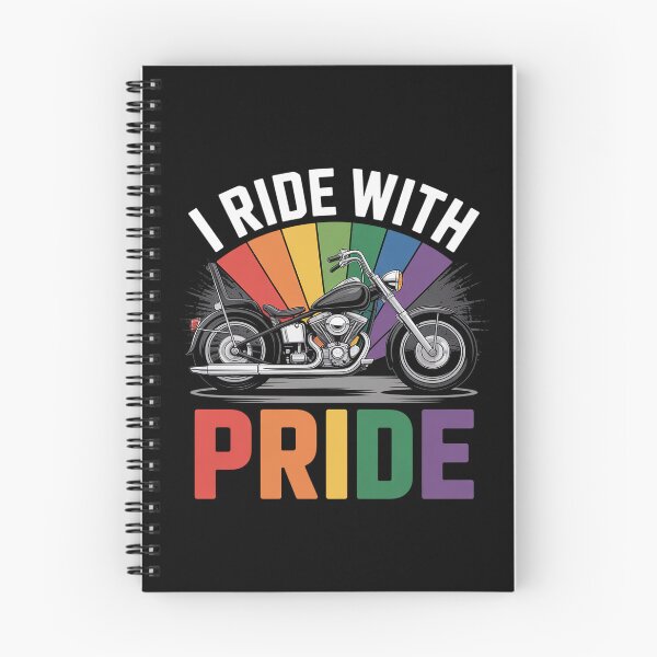 Item preview, I ride with pride gay biker rainbow motorcycle lover queer designed and sold by BlassmausArt.