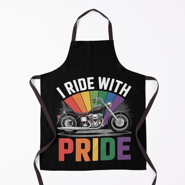 Item preview, I ride with pride gay biker rainbow motorcycle lover queer designed and sold by BlassmausArt.