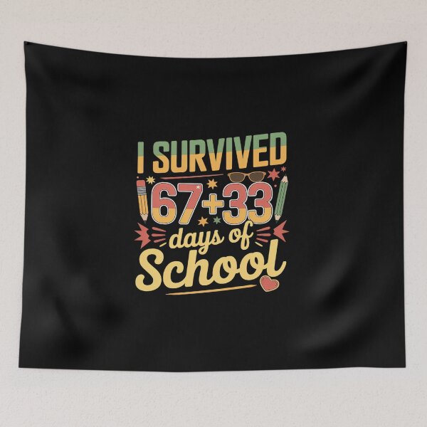 Item preview, I Survived 67 + 33 Days of School 100 Days of School Teacher designed and sold by BlassmausArt.
