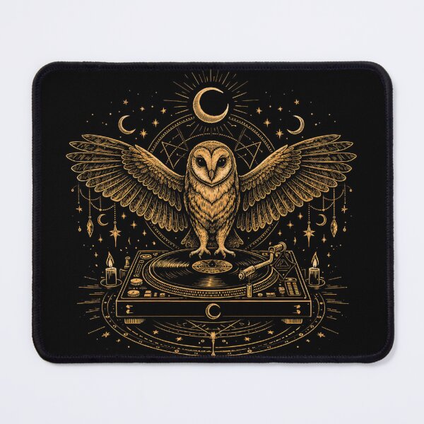Item preview, Mystic Owl on Vinyl Turntable designed and sold by Nacho Average Designs.