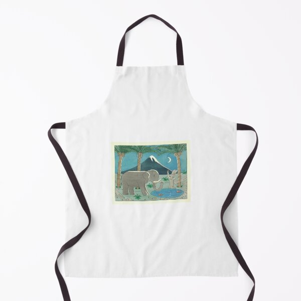 Item preview, Elephant and Hare - Rabbit by Pond with Fish designed and sold by rhodeyart.