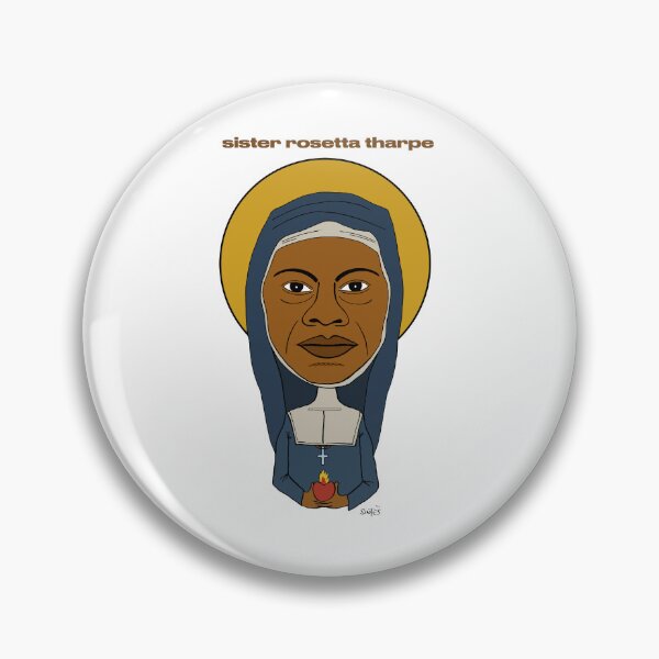Item preview, A hand-drawn portrait of Sister Rosetta Tharpe in her nun's habit. Fan art. designed and sold by Eric Sintès.