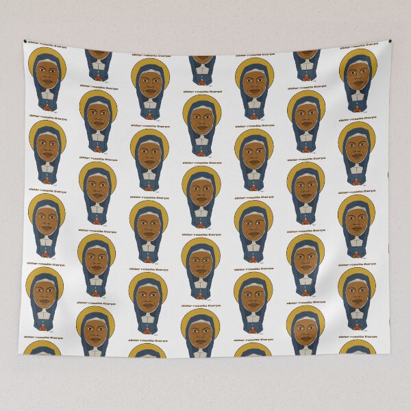 Item preview, A hand-drawn portrait of Sister Rosetta Tharpe in her nun's habit. Fan art. designed and sold by Eric Sintès.