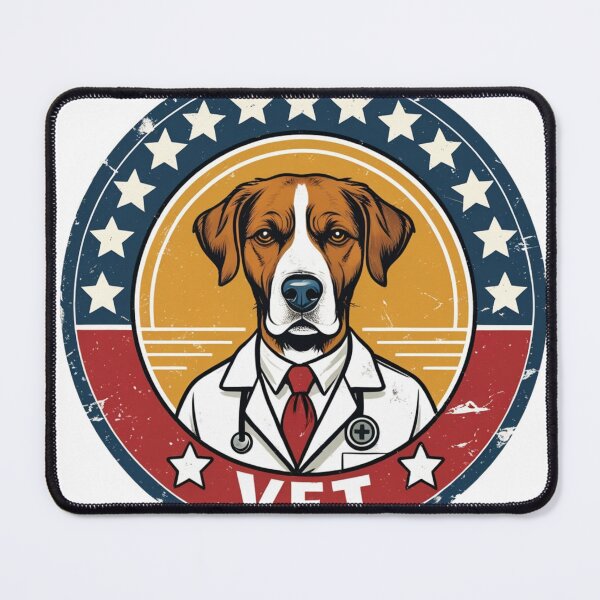 Item preview,  Retro Vintage Dog Vet Badge Graphic Tee for Vet and Animal Lovers designed and sold by PaleInk.